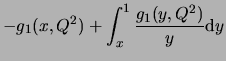 $\displaystyle -g_1(x,Q^2) + \int_x^1 \frac{g_1(y,Q^2)}{y}\mathrm{d}y$