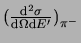 $\big(\frac{\mathrm{d}^2\sigma}{\mathrm{d}\Omega\mathrm{d}E'}\big)_{\pi^-}$