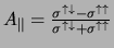 $A_\parallel=\frac{\sigma^{\uparrow\downarrow}
-\sigma^{\uparrow\uparrow}}{\sigma^{\uparrow\downarrow}
+\sigma^{\uparrow\uparrow}}$