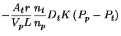 $\displaystyle -\frac{A_tr}{V_p L}\frac{n_t}{n_p} D_t K \left(P_p-P_t\right)$