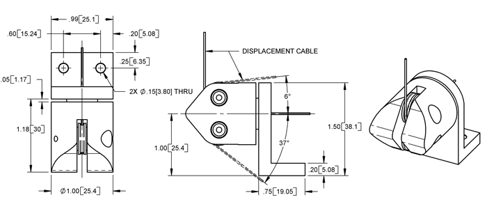 RoundAbout cable guide with mounting base